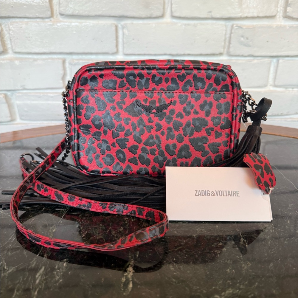 Zadig & Voltaire NEW WITH TAGS 
Red Leopard Print Crossbody Bag